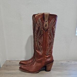 Idyllwind Brown/Cognac Leather Western Boots NWOB Womes Size 9. 15" Botas.